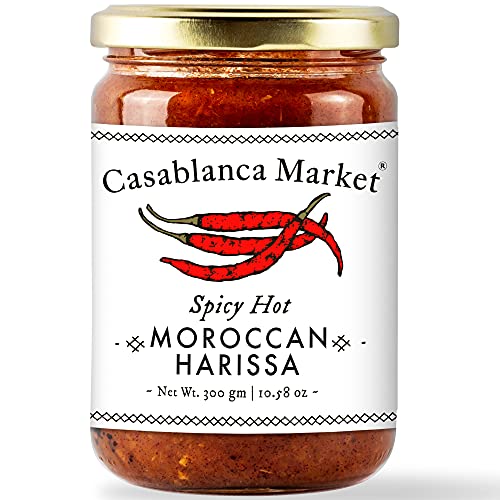 Casablanca Market Harissa Gourmet Hot Sauce â€“Harissa Sauce â€“ Moroccan North African Spice Best Hot Sauce Gift Harissa Seasoning â€“ Harissa Spice Red Hot Sauce â€“ Harissa Paste Hot Sauces (10.5oz)