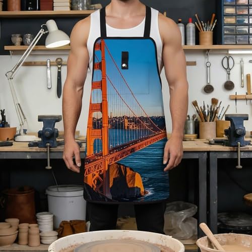 Delantal de trabajo ajustable San Francisco Bay Bridge miniatura 4