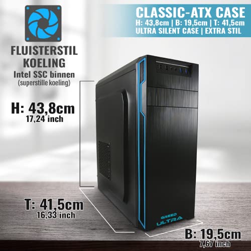 GREED® Intel Core 12th Gen - Ultra PC - Snelle computer voor kantoor - Computer met 4.4 GHZ - 32 GB RAM/geheugen - 1TB SSD + 1TB HDD - DVD - USB 3.0 - WLAN - incl. Windows 11 Pro - Afbeelding 5