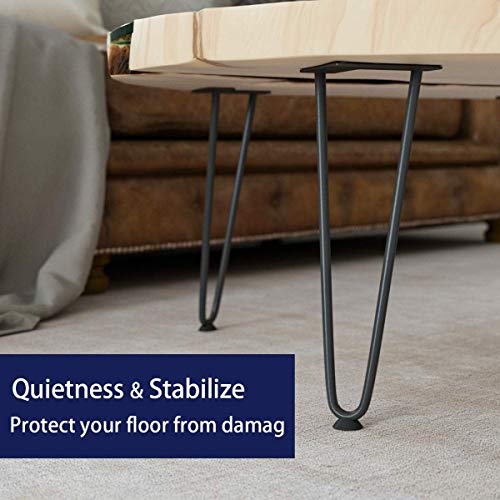 Image of JGS Iron Legs for Table of 4 Hairpin Legs for Furniture Set Table Height Extender Metal Legs for DIY Coffee Table Cast Heavy Duty Iron Desk Leg Stand 12 Inch