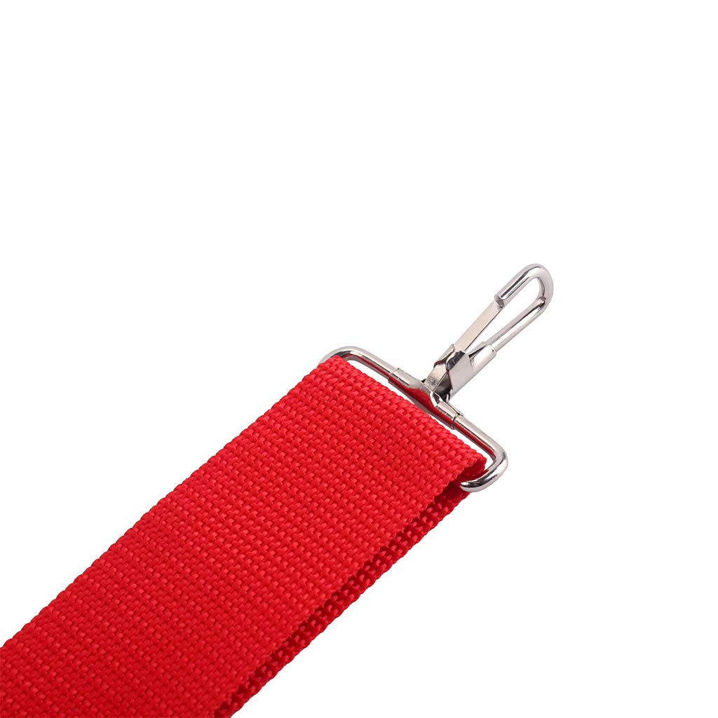 Alnicov Sangle africaine en polyester avec crochet en métal pour bongo, djembé et caisse claire Rouge