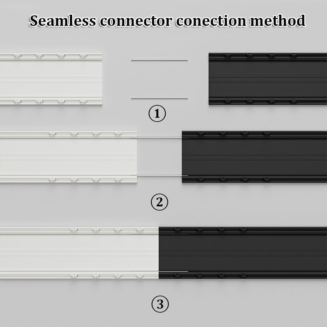Heavy-Duty 11.8FT Double Curtain Track System - Ceiling Mount Rails for Living Room, Bedroom, Room Divider, Durable & Easy Install, Versatile Home Décor Solution.