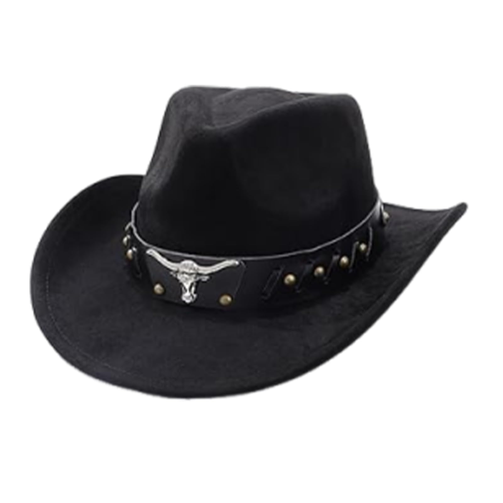 MYKAGS Chapeau de Cowboy pour Femmes et Hommes, Chapeaux Western en Daim, Chapeau Panama, Chapeaux de Cow-Boy à Large Bord, Cow-Girl Western en Daim