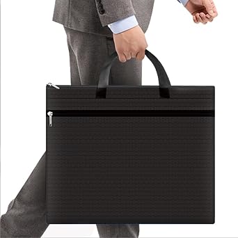 A3 Portable Document Bag - Large Capacity Zipper Art Portfolio Case A3 Waterproof Oxford Cloth File Organizer for Business Office Travel