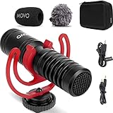 Micrófono de vídeo externo Movo VXR10-PRO para cámara con montura de choque Rycote Lyre - Micrófono de disparo compacto y accesorios compatibles con teléfonos inteligentes y cámaras DSLR