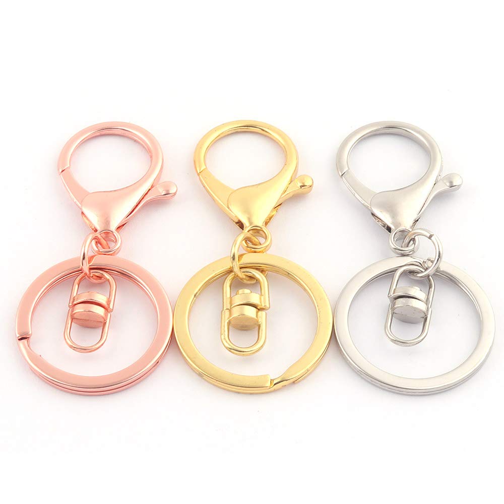 Amazon.com: Rose Gold Keychain Key Ring with Lobster Swivel Clasps