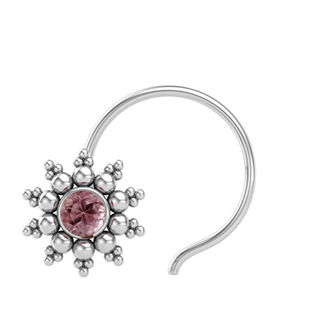 JSAJ STONE NOSEPIN WIRE NOSE PIN STONE NOSE PIN SILVER NOSE PIN SUN DESIGN ROUND NOSE PIN (PINKTOPAZ 7384-A4) (B0CF5VSXP3) Amazon Price History, Amazon Price Tracker