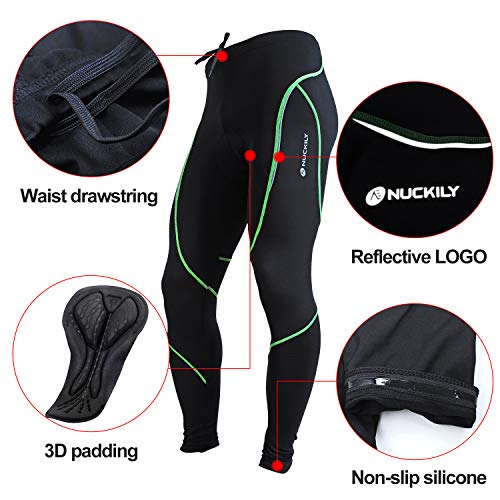 NUCKILY Fahrradhose Herren Winter Lang 3D gepolsterte Legging Radsport Lange Hosen Atmungsaktiv Radhose Herren Lang für Herbst Frühling - Image 5