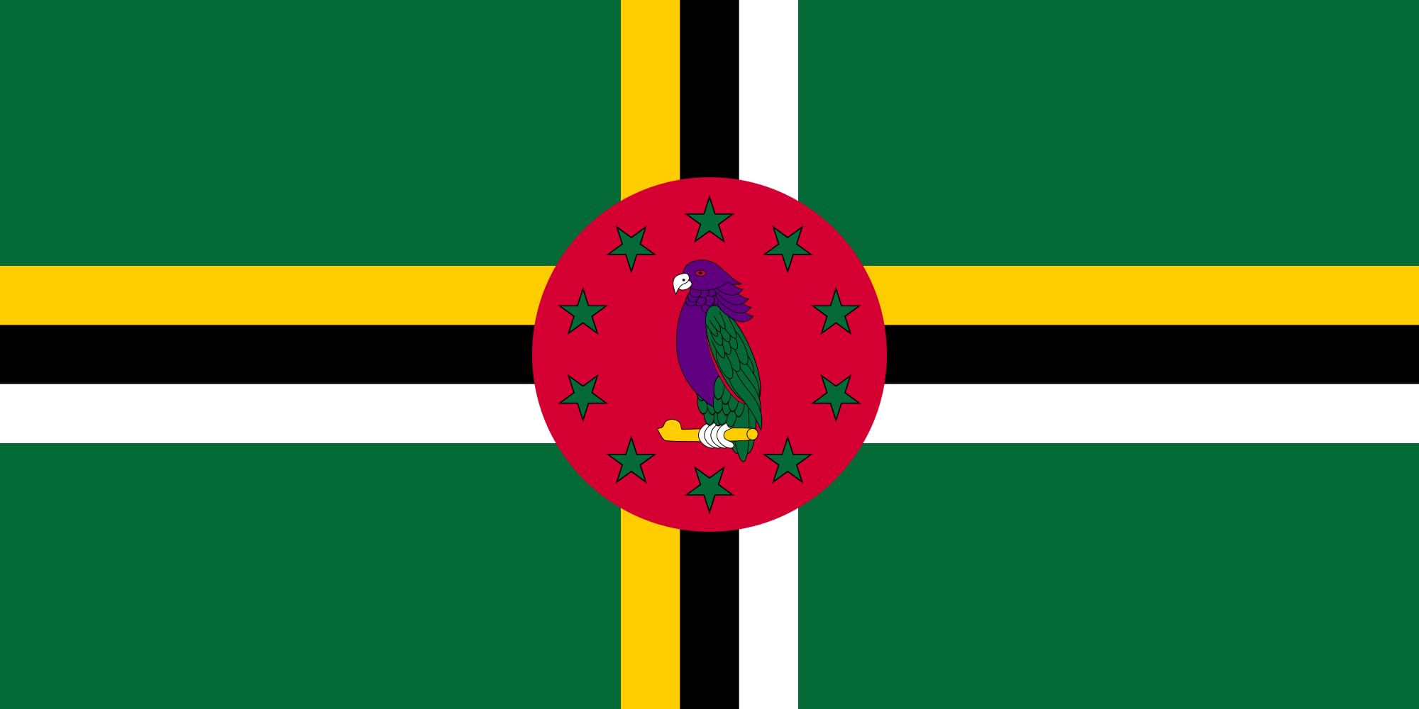 Drapeau Dominique large pavillon extérieur pays des Caraïbes pour mât