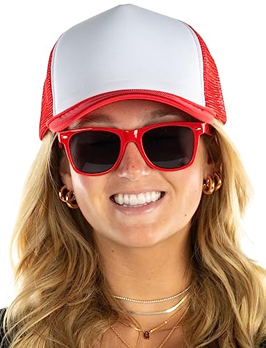 Image of Funky Junque Blank Mesh Foam Lightweight Snapback Trucker Hat | Lightweight Foam Trucker Hat with Breathable Mesh Back, Golf Beach and Street Style, Trendy Trucker Hats for Men