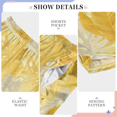 Pajama Pants Yellow Golden Leaves PJ Bottoms Sleepwear Lounge Sleep Pant with Pockets4