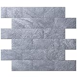 Art3d 10-Pack Peel and Stick Backsplash Tile for Kitchen Bathroom Fireplace Vanitity, Self-Adhesive Wall Tile in Blue Grey