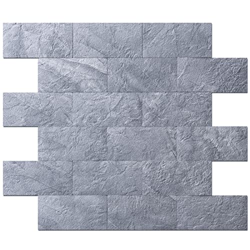 Image of Art3d Peel and Stick Backsplash, Stick on Wall Tile, 10-Pack, Blue Grey