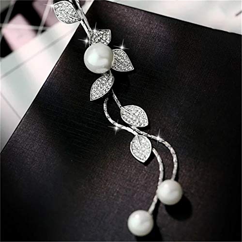 Hithop Necklace for Women Jewelry Tassel Long Sweater Necklaces Pearl Silver - Thumbnail 6
