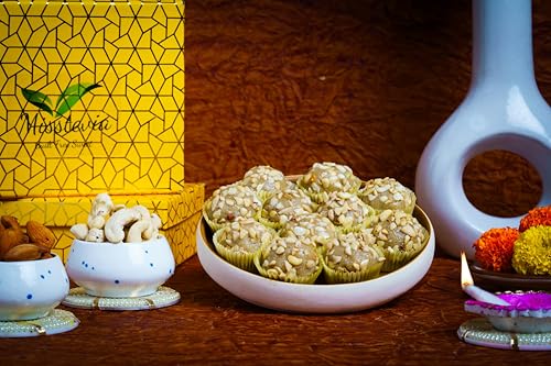 Image of Misstevia Sugar Free Sweets Gift Box 125g | Cashew Almond Dryfruit Laddu| Stevia Sweetened | Low Carb Low Calorie | Sugar Free Mithiai | Healthy Treats for Kids & Diabetics | No added Mawa or peanut powder | Pure Cashew Nut Almond with deshi Ghee Laddoo| Gift for any occassion