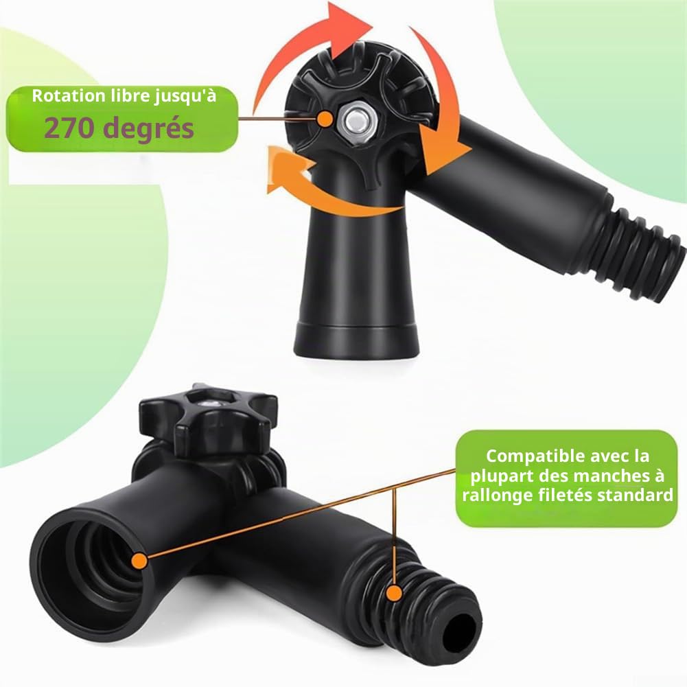 1 Perche télescopique de 1,8 mètre avec Joint articulé pivotant à 180 degrés pour Rouleau de Peinture et poignée d'outils de Nettoyage
