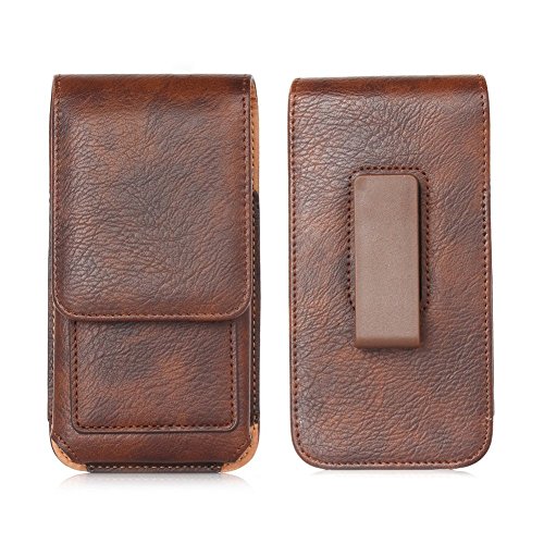 Vertical Faux Leather Phone Holster Pouch Cellphone Case With Rotating Belt Clip For Samsung Galaxy S21 S20 Fe S23+ S22+ S10 Plus A53 A52 A51 A33 Iphone 11/12/13 Pro Max Oneplus 9 8 Pixel 7 6 (Brown) #TOP2