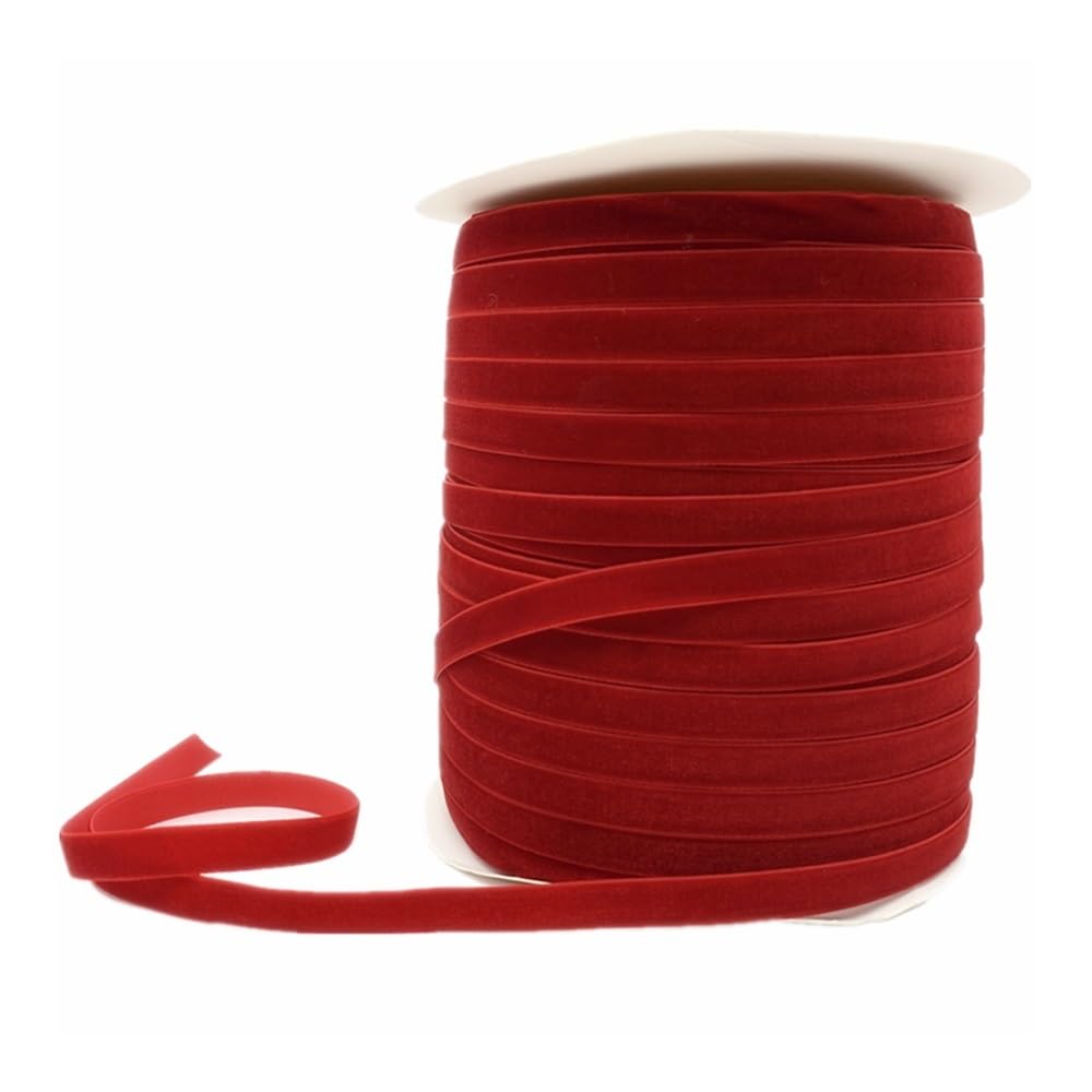aksamitna wstążka, Wstążka do dekoracji ślubnych 6/10/25/38 mm, 3/5 jarda(Red,25mm x 5yards)