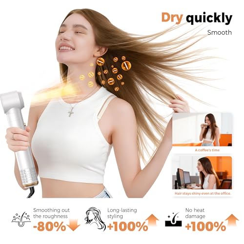 Image of 5 in 1 Hair Dryer Brush Set,Professional Hot Air Styler, Air Curling Wrap Styler,Detachable Blow Dryer Brush with Auto Wrap Curlers,Hair Styling Tools for Straight /Curl /Drying /Smoothing