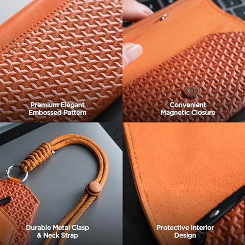 Image of VULKIT Portable Eye Glasses Case for Women & Men, Slim Sunglass Case, Unisex Eyeglass Case, with Adjustable Neck Lanyard