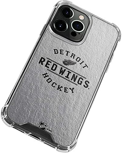 Skinit Clear Phone Case Compatible with iPhone 13 Pro Max - Officially Licensed NHL Detroit Red Wings Black Text Design