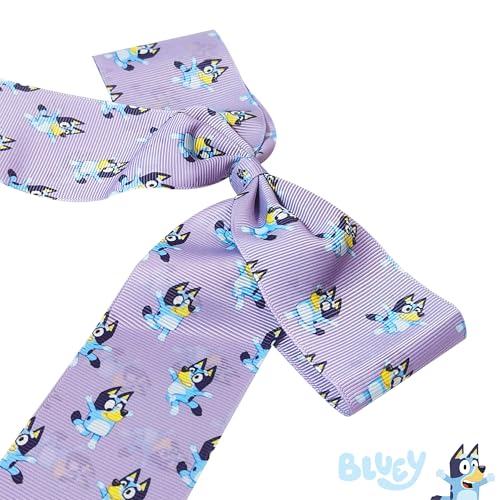 LUV HER Bluey Moños para el Cabello para Niñas - Un moño grande impreso con tus personajes favoritos de Bluey - Pinza cocodrilo - Moños grandes para peinados diarios o ocasiones especiales, edades 3+ miniatura 5