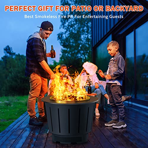 [2023 Upgrade] Smokeless Fire Pit For Outside, Stainless Steel Firepit With Removable Ash Pan, Patio Wood Burning Fire Pit With Fabric Cover, Poker, Portable Outdoor Fire Pits For Camping Backyard #TOP5