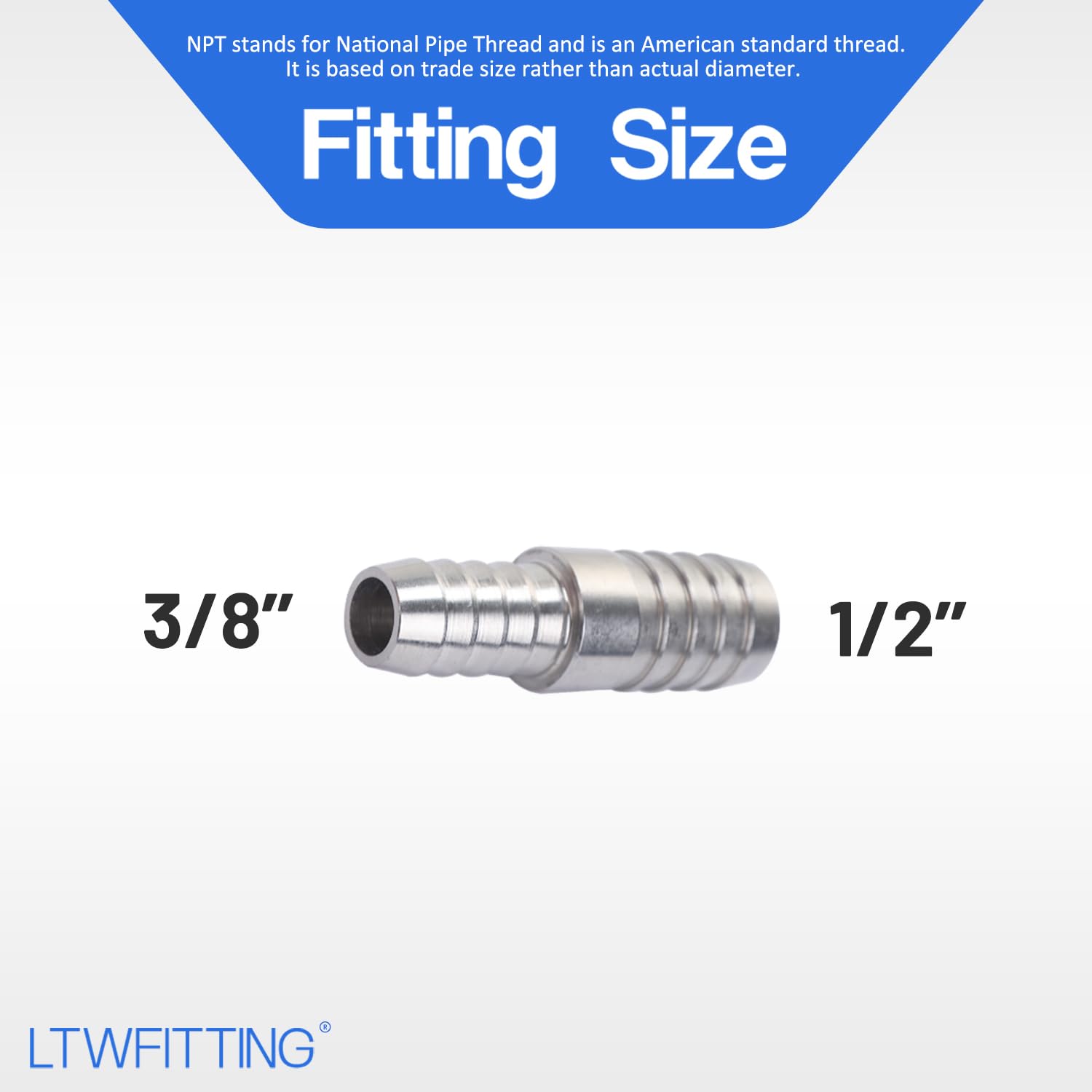 Amazon.co.jp: LTWFITTING 10mmx13mm 316ステンレス鋼 ストレート