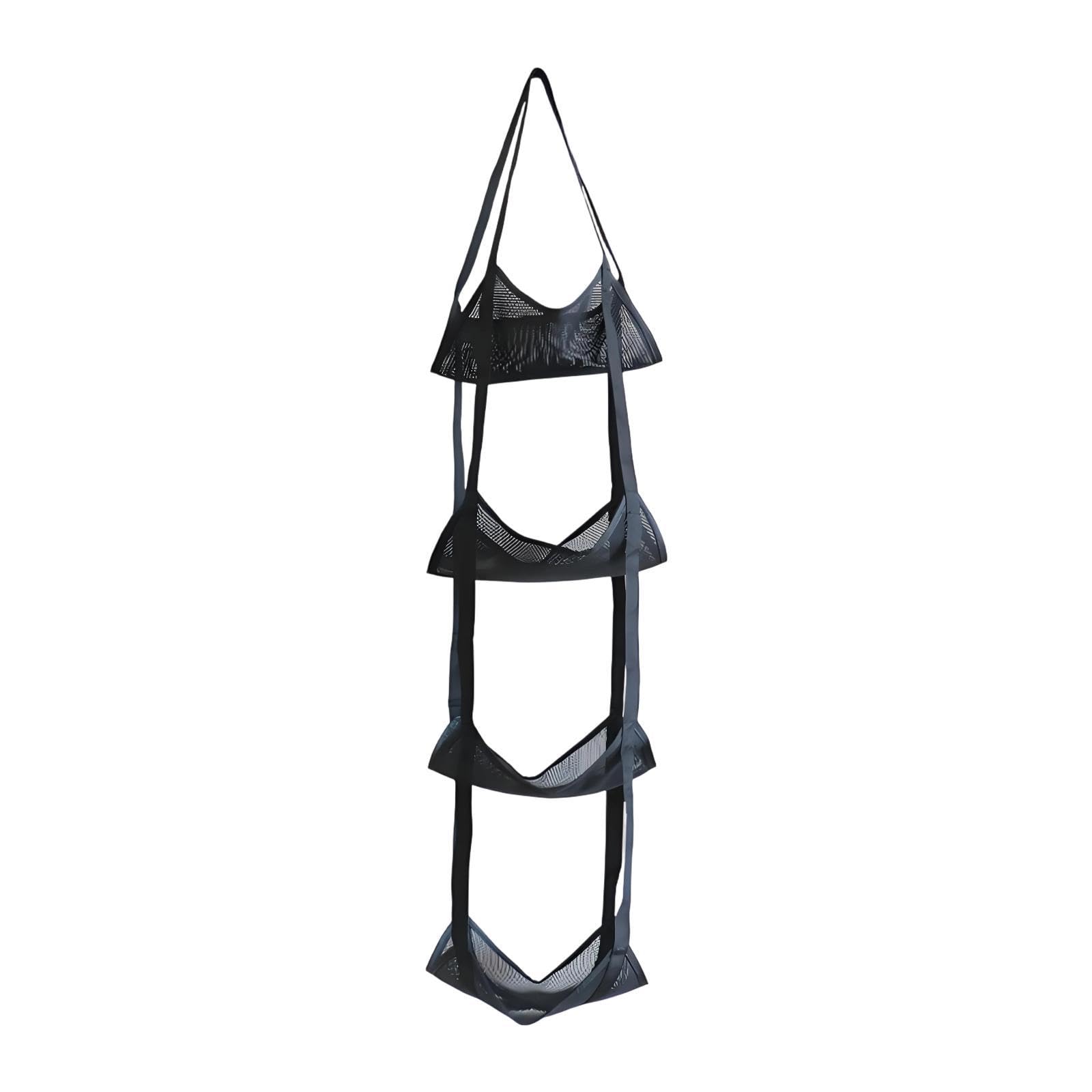 Filet de Rangement Vertical Suspendu pour Ballons de Sport, Sac en Filet à Plusieurs Couches en Polyester Résistant, Idéal pour La Maison, L'école