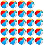 Inflatable Beach Balls 24 Pack for Kids Pool Toys, Rainbow Color Summer Water Toy Indoor Outdoor Fun