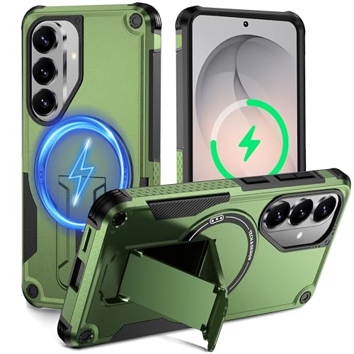 Coque Samsung S26 de protection premium verte compatible MagSafe