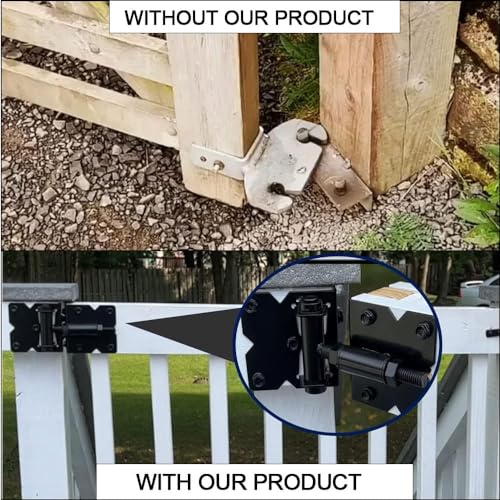 image for COOLOUS Self Closing Gate Hardware Hinges Heavy Duty for Wooden/Vinyl/
