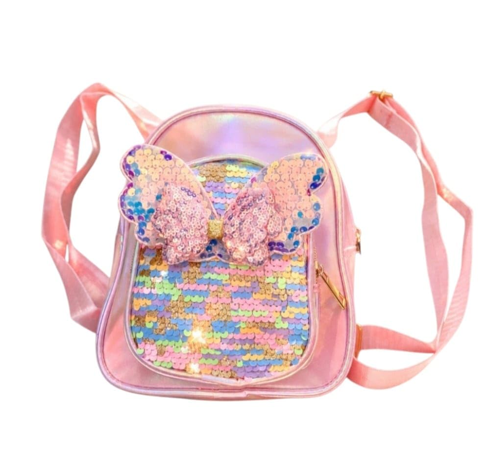 Girls Holographic Mini Backpack with Sequin Butterfly Bow, Pink (2 to 6 year)-picture-35