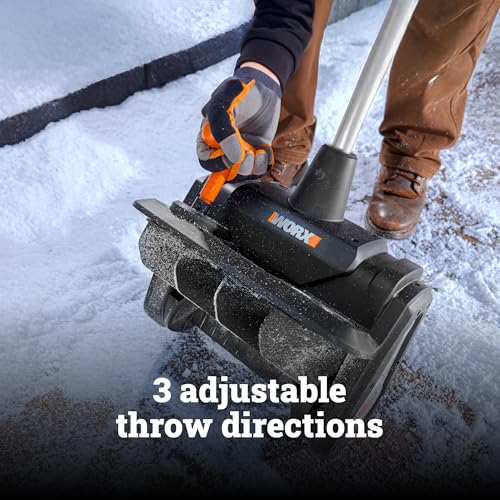 Image of WORX Nitro 40V 12'' Cordless Snow Shovel, Electric Snow Thrower for 4-Car Driveway, Snow Removal with Brushless Motor & 2 Speed Control, 2 x 4.0 Ah Batteries and Charger Included, WG460