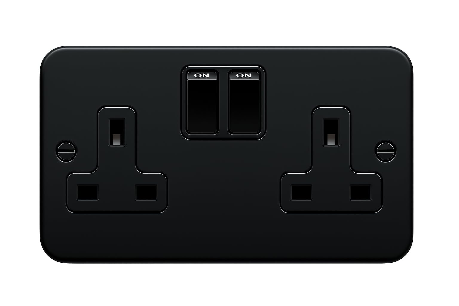 SH, Matt Black, 2 Gang Socket - Image 2