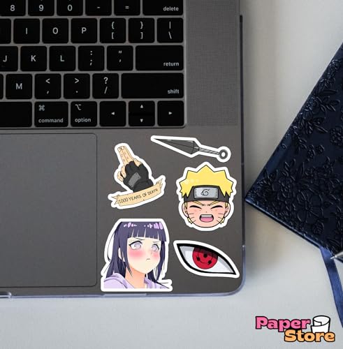 Image of Paper9store Pack of 80+ Naruto Stickers for Laptop, Phone Case, Guitar, Bike, Pc, Scrapbook etc. Waterproof Glossy Laminated Residue Free Anime Stickers
