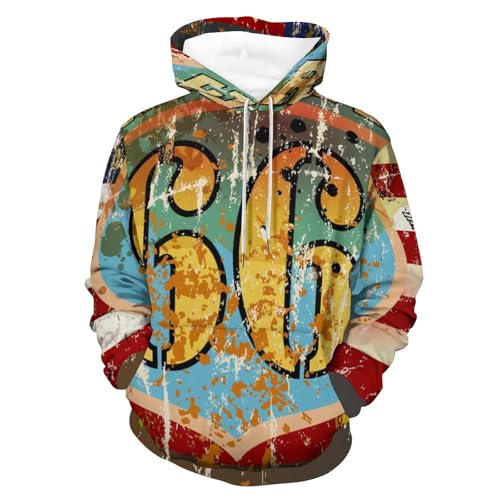 Sweat à capuche drapeau américain unisexe taille S