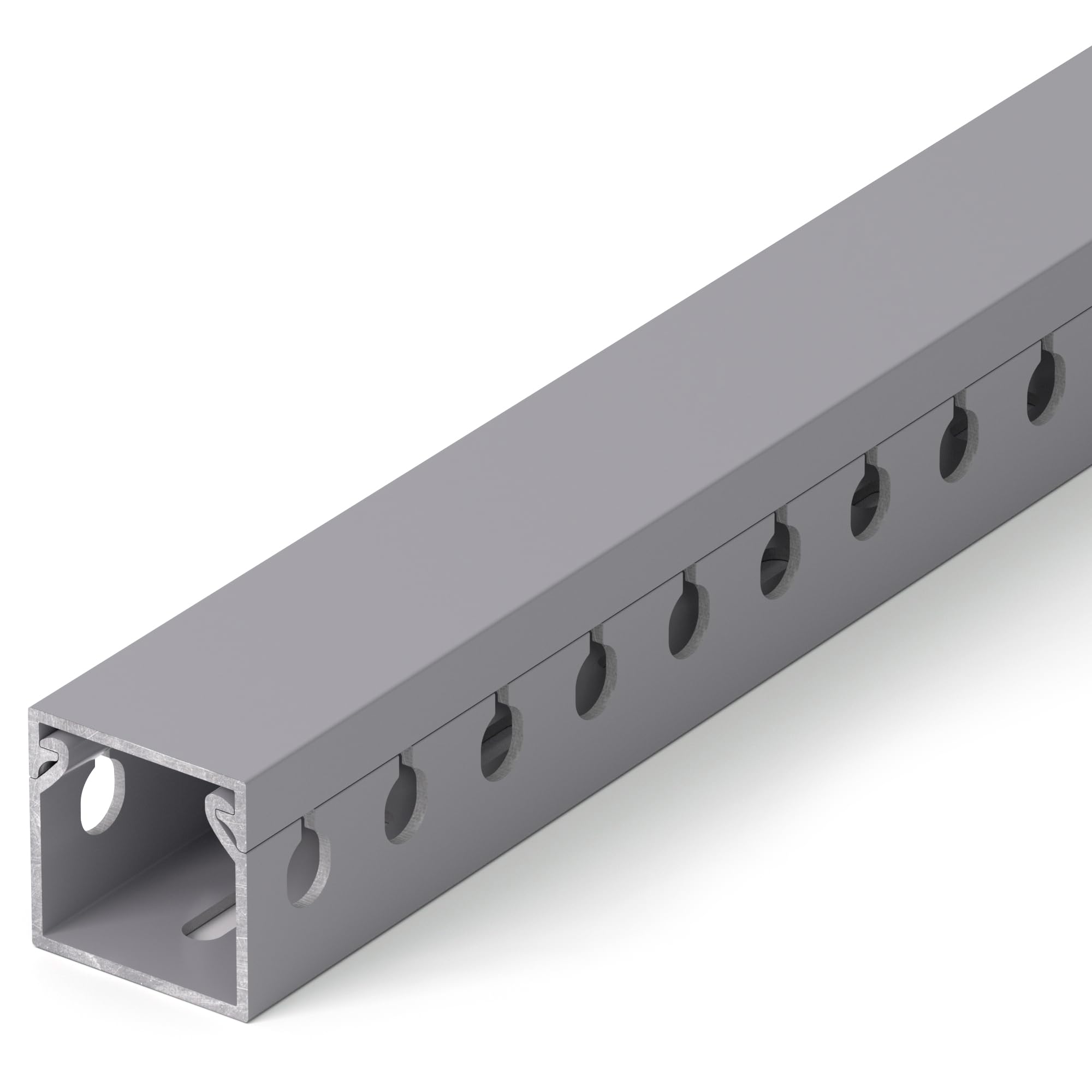 1.2"H x 1.2"W Cable Raceway, 12ft Under Desk Wire Management Channel, Grey