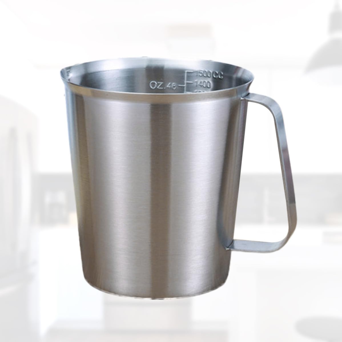 Taza Medidora con Asa de Acero Inoxidable 304 de 1500 Ml Resistente Oxidación, Adecuado para Hornear y Preparar Café o Té con Leche