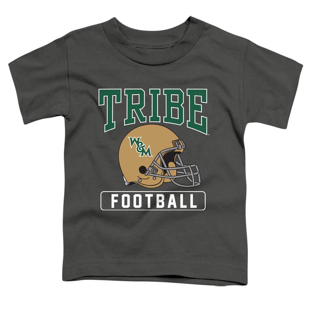 William & Mary Official Football Helmet Unisex Toddler T Shirt,Charcoal, 4