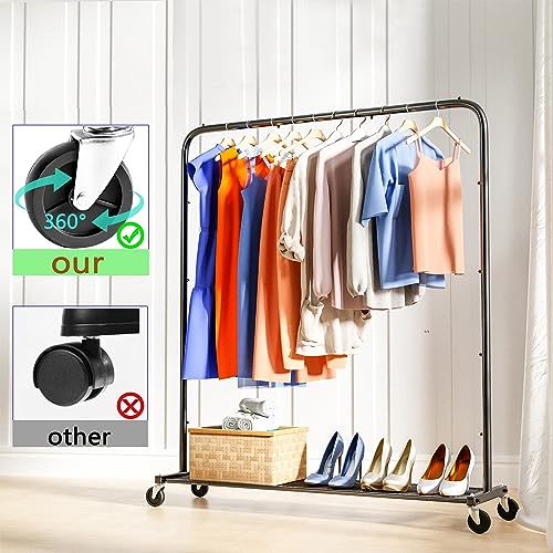 image for Simple Trending Clothing Garment Rack, 44 Inch Rolling Clothes Organiz