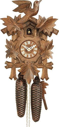 - German Cuckoo Clock 8-day-movement Carved-Style 12.00 inch - Authentic black forest cuckoo clock by Hekas