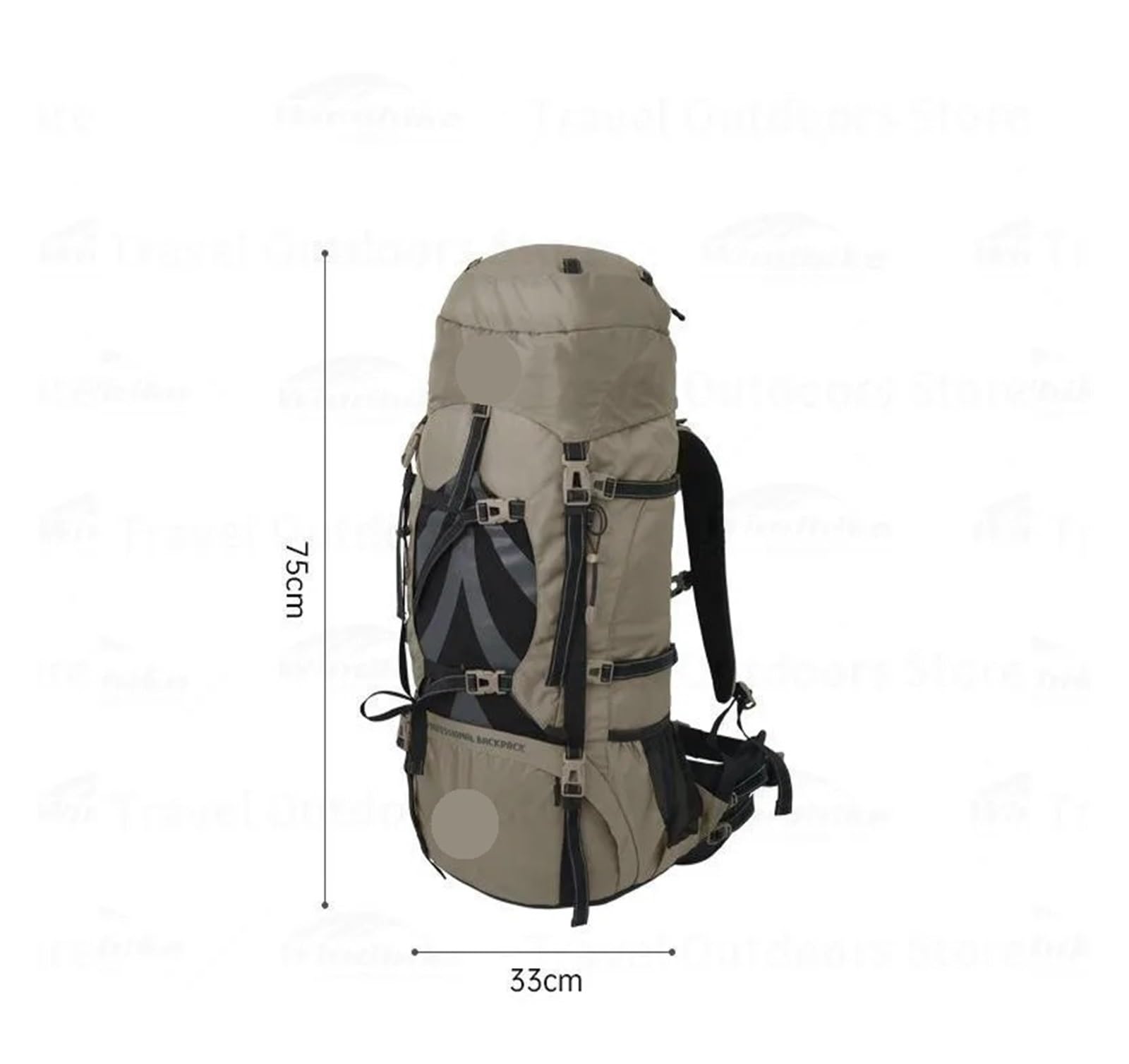 70 + 5L Rucksack Professionelle Outdoor Klettern Wandern Reisen Große Kapazität Bergsteigen Camping Unterstützung Tasche Geeignet für Camping, Outdoor, Wandern(Black)