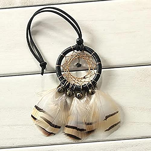 Abimy Apanhadores de sonhos, sinos de ferro feitos à mão, apanhador de sonhos com decoração de pluma