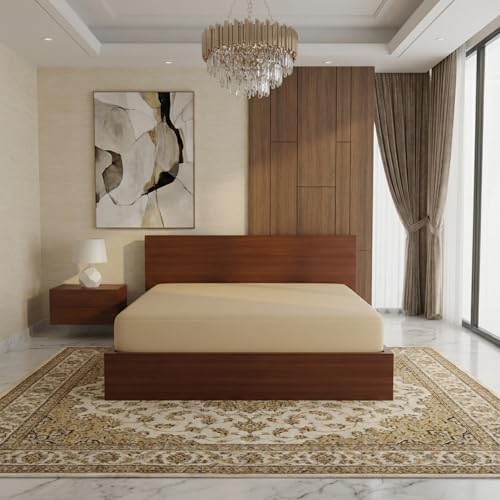Image of 100% Waterproof Premium Cotton Feel Mattress Protector King Size 78x72 Inches | Breathable and Hypoallergenic Ultra Soft Fitted Bed Protector Cover (Beige)