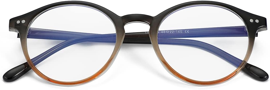 Gleyemor Blue Light Glasses for Men Women, Vintage Round Frame Computer Eyeglasses