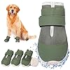 DcOaGt Dog Shoes for Large Dogs, Mesh Breathable Dog Boots & Paw Protectors for Hot Pavement Summer Winter Snow, 360° Anti-Slip Dog Booties for Hiking/Walking,Military Green 4PCS(Size 8)