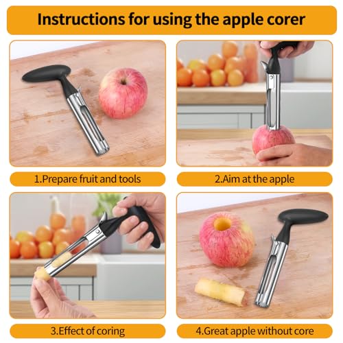 Pineapple Corer and Slicer, Stainless Steel Apple Pineapple cutter and corer Set, with Pineapple Slicer, Apple Corer and Fruit Cutter, Pineapple Apple corer tool kitchen