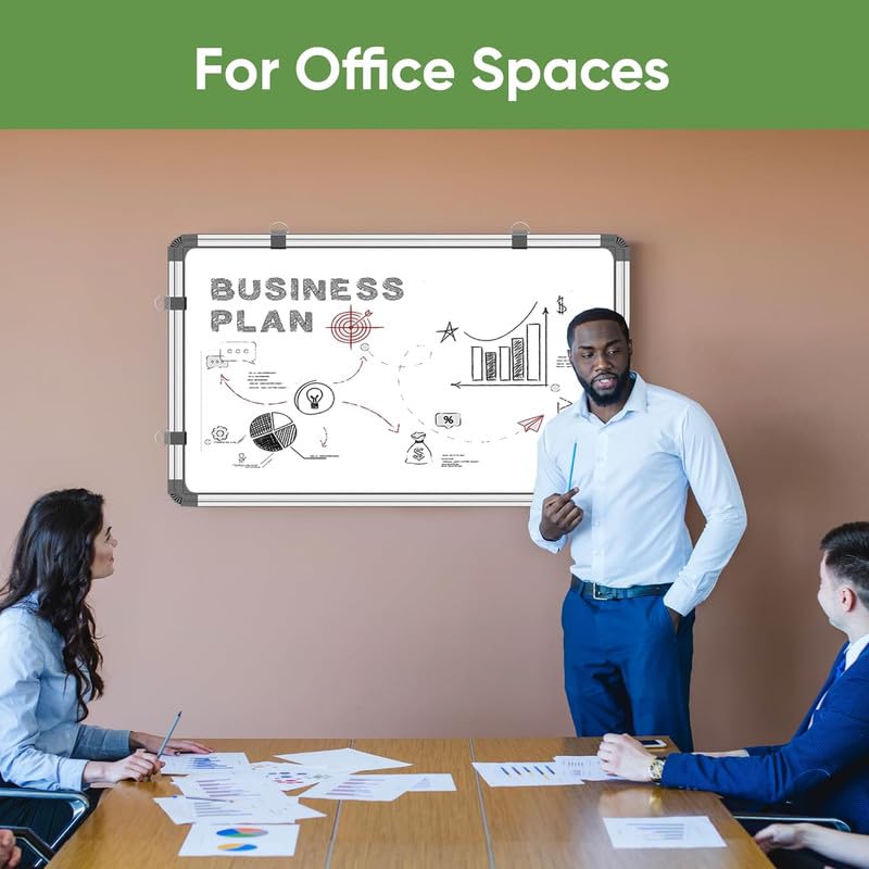 Image of 2x3 feet Non-Magnetic White Board for Kids, Home & Kitchen with Heavy-Duty Aluminium Frame, Scratch-Proof & Corrosion-Proof Surface Whiteboard, Size - 3x2 Feet