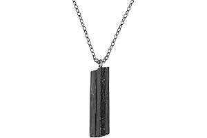 Raw Black Tourmaline Stone Pendant Necklace: Protection and Grounding through the Power of Nature